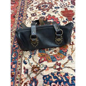 Harley-Davidson Black Pebbled Leather Studded Shoulder Bag Purse